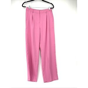 J Crew Wide Leg Pant Womens 4 Pink Pleated Twill Trouser